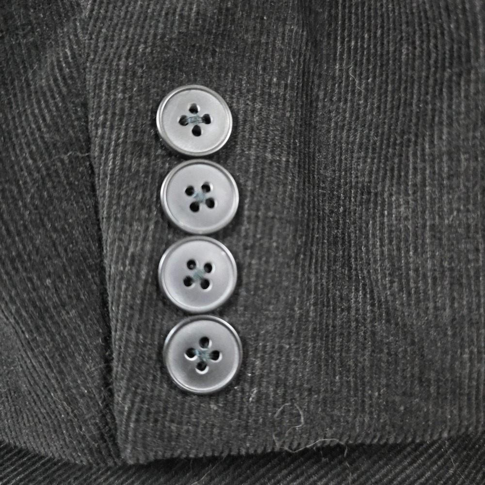 Andrew Fezza Men's 54L Corduroy Blazer Black Two Button Sport Coat Jacket Lined - Picture 8 of 11